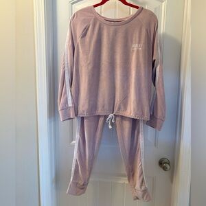 Hurley Pink Velour Jogger Lounge Set